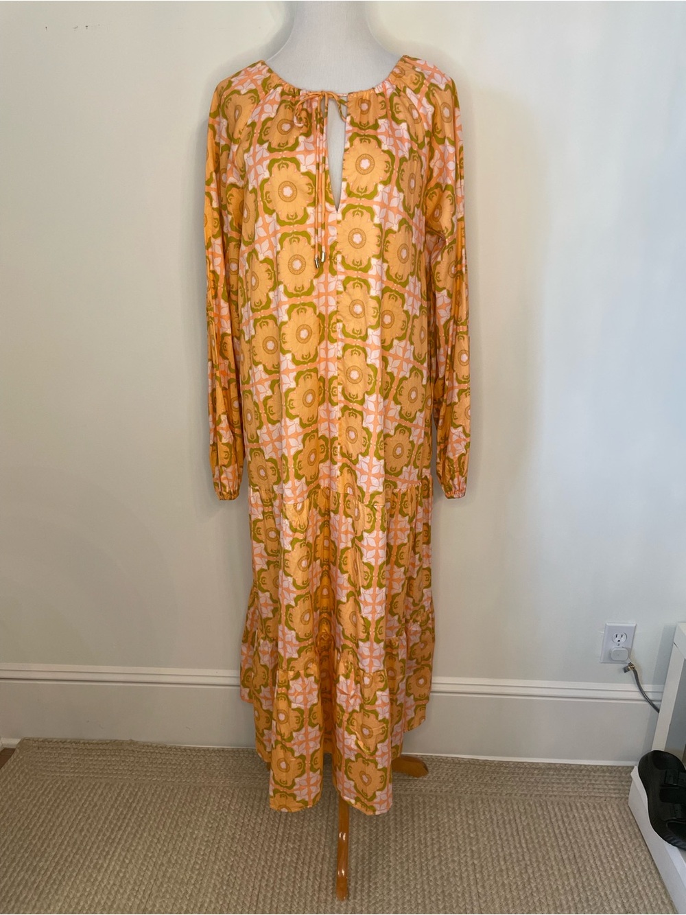 Ivy City Co Orange and Pink Floral Tie-Front Maxi Dress - Picture 2 of 8